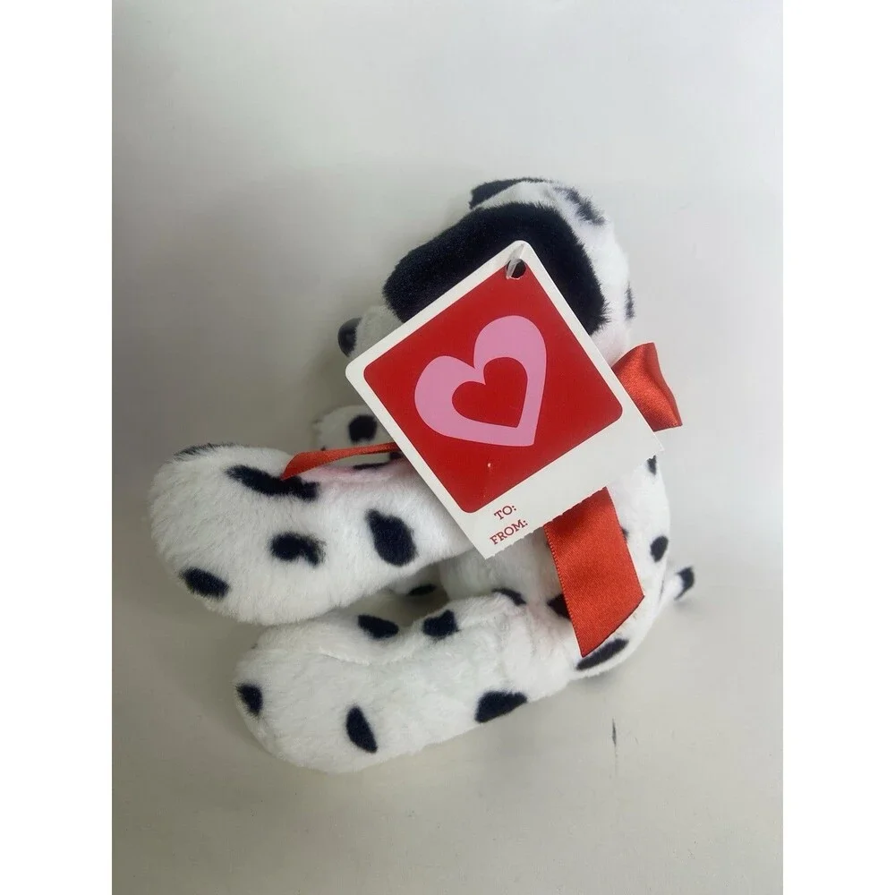 Animal Adventures Dalmatian Dog Puppy Plush Stuffed Animal Red Bow 2016 NEW